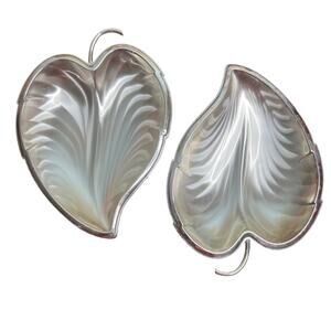 Vintage 50s PR Silver Plate Leaf Dishes HKE Hans Knabel Esslingen West Germany